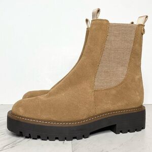 Sam Edelman Laguna Light Brown Suede Lug Sole Chelsea Boot 8 1/2 M